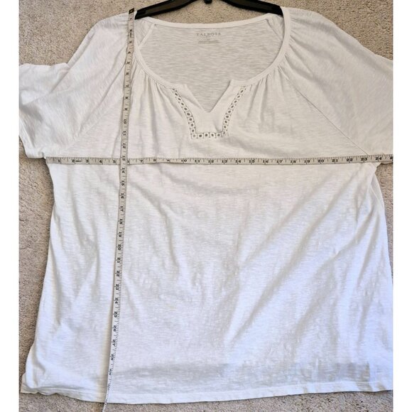 Talbots 100% Cotton Relaxed Fit V Neck Pullover Flutter Sleeve Top Size 2X EUC - Picture 6 of 7